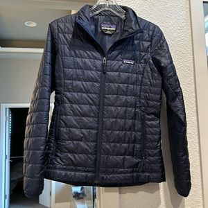 Navy light weight Nano Puff Patagonia size small down jacket.